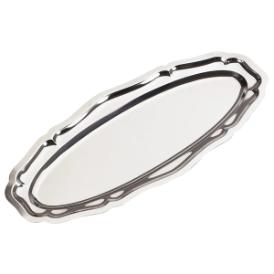 Plateau inox ovale 60 cm sans fond